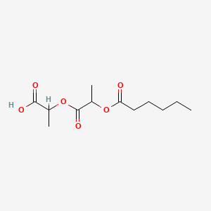 molecular formula C12H20O6 B12580147 2-{[2-(Hexanoyloxy)propanoyl]oxy}propanoic acid CAS No. 206876-97-3