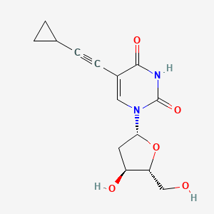 molecular formula C14H16N2O5 B12580164 5-(2-cyclopropylethynyl)-1-[(2R,4S,5R)-4-hydroxy-5-(hydroxymethyl)oxolan-2-yl]pyrimidine-2,4-dione CAS No. 596107-18-5