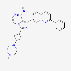 molecular formula C30H31N7 B1258018 3-[3-(4-Methyl-1-piperazinyl)cyclobutyl]-1-(2-phenyl-7-quinolinyl)-imidazo[1,5-a]pyrazin-8-amine 