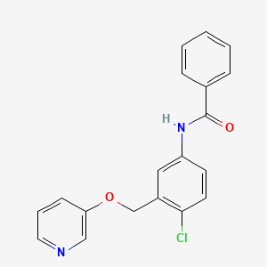 molecular formula C19H15ClN2O2 B12580185 Benzamide, N-[4-chloro-3-[(3-pyridinyloxy)methyl]phenyl]- CAS No. 642084-83-1