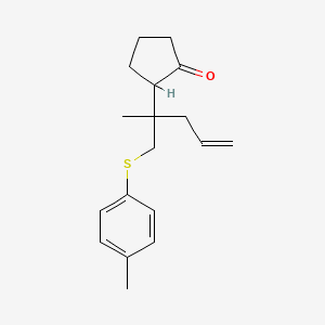 molecular formula C18H24OS B12580460 Cyclopentanone, 2-[1-methyl-1-[[(4-methylphenyl)thio]methyl]-3-butenyl]- CAS No. 565184-56-7