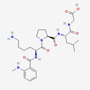molecular formula C27H42N6O6 B12580516 N-ME-Abz-lys-pro-leu-gly-OH 