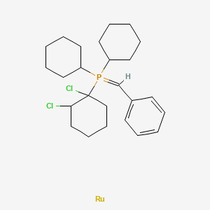 molecular formula C25H37Cl2PRu B12580522 Benzylidene(dicyclohexyl)(1,2-dichlorocyclohexyl)-lambda~5~-phosphane--ruthenium (1/1) CAS No. 195881-89-1