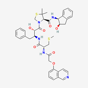 molecular formula C40H45N5O7S2 B1258059 (4r)-N-[(1s,2r)-2-Hydroxy-2,3-Dihydro-1h-Inden-1-Yl]-3-[(2s,3s)-2-Hydroxy-3-({n-[(Isoquinolin-5-Yloxy)acetyl]-S-Methyl-L-Cysteinyl}amino)-4-Phenylbutanoyl]-5,5-Dimethyl-1,3-Thiazolidine-4-Carboxamide 
