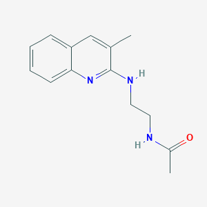 molecular formula C14H17N3O B12580679 N-{2-[(3-Methyl-2-quinolinyl)amino]ethyl}acetamide 