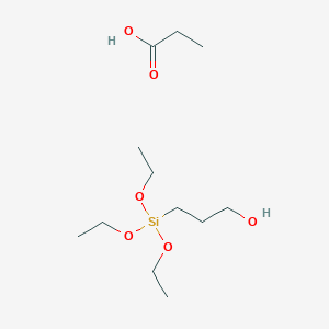 molecular formula C12H28O6Si B12580693 Propanoic acid--3-(triethoxysilyl)propan-1-ol (1/1) CAS No. 194672-47-4