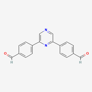 molecular formula C18H12N2O2 B12580694 4,4'-(2,6-Pyrazinediyl)bisbenzaldehyde CAS No. 623157-26-6