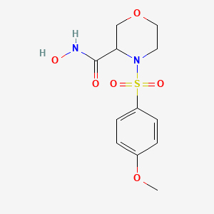 molecular formula C12H16N2O6S B12580725 N-hydroxy-4-(4-methoxyphenyl)sulfonylmorpholine-3-carboxamide CAS No. 184349-81-3
