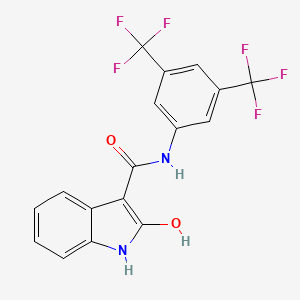 molecular formula C17H10F6N2O2 B12580771 N-[3,5-Bis(trifluoromethyl)phenyl]-2-hydroxy-1H-indole-3-carboxamide CAS No. 634185-01-6