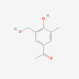 molecular formula C10H12O3 B12580852 Ethanone, 1-[4-hydroxy-3-(hydroxymethyl)-5-methylphenyl]- CAS No. 647029-25-2