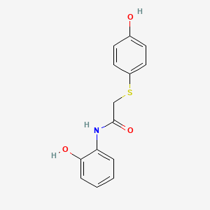 molecular formula C14H13NO3S B12580856 Acetamide, N-(2-hydroxyphenyl)-2-[(4-hydroxyphenyl)thio]- CAS No. 443965-81-9