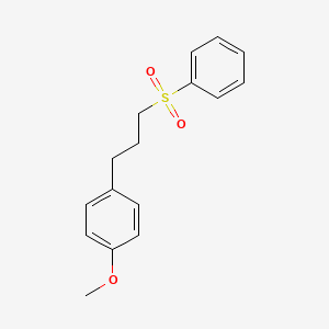 molecular formula C16H18O3S B12580873 Benzene, 1-methoxy-4-[3-(phenylsulfonyl)propyl]- CAS No. 185433-49-2