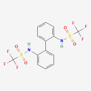 molecular formula C14H10F6N2O4S2 B12580953 Methanesulfonamide, N,N'-[1,1'-biphenyl]-2,2'-diylbis[1,1,1-trifluoro- CAS No. 495387-23-0