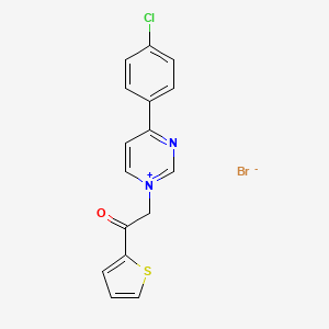 molecular formula C16H12BrClN2OS B12581065 4-(4-Chlorophenyl)-1-[2-oxo-2-(thiophen-2-yl)ethyl]pyrimidin-1-ium bromide CAS No. 646062-63-7