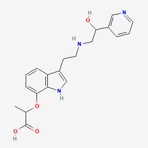 molecular formula C20H23N3O4 B12581097 2-[[3-[2-[(2-hydroxy-2-pyridin-3-ylethyl)amino]ethyl]-1H-indol-7-yl]oxy]propanoic acid 