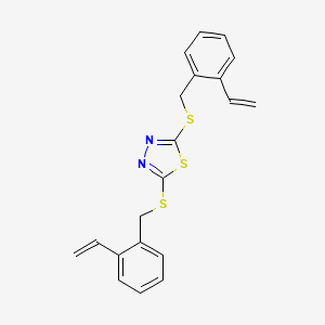 molecular formula C20H18N2S3 B12581104 2,5-Bis{[(2-ethenylphenyl)methyl]sulfanyl}-1,3,4-thiadiazole CAS No. 462637-08-7