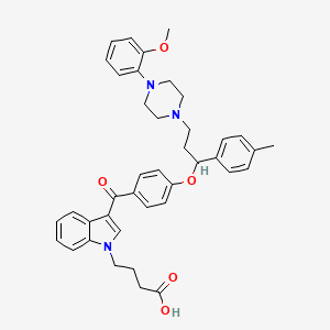 4-[3-[4-[3-[4-(2-Methoxyphenyl)piperazin-1-yl]-1-(4-methylphenyl)propoxy]benzoyl]indol-1-yl]butanoic acid