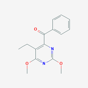molecular formula C15H16N2O3 B12581229 Methanone, (5-ethyl-2,6-dimethoxy-4-pyrimidinyl)phenyl- CAS No. 198555-41-8