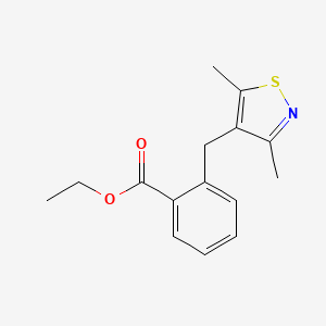 molecular formula C15H17NO2S B12581237 Ethyl 2-[(3,5-dimethyl-1,2-thiazol-4-yl)methyl]benzoate CAS No. 622410-25-7
