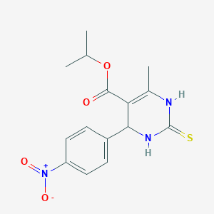 molecular formula C15H17N3O4S B12581303 propan-2-yl 6-methyl-4-(4-nitrophenyl)-2-sulfanylidene-3,4-dihydro-1H-pyrimidine-5-carboxylate 