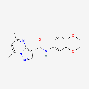 N-(2,3-dihydro-1,4-benzodioxin-6-yl)-5,7-dimethyl-3-pyrazolo[1,5-a]pyrimidinecarboxamide