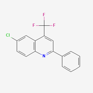 molecular formula C16H9ClF3N B12581432 Quinoline, 6-chloro-2-phenyl-4-(trifluoromethyl)- CAS No. 489429-64-3