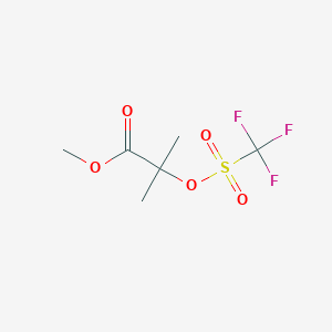molecular formula C6H9F3O5S B12581448 Methyl 2-methyl-2-[(trifluoromethanesulfonyl)oxy]propanoate CAS No. 572914-89-7