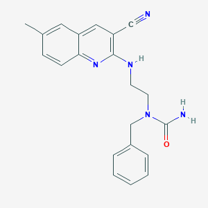 molecular formula C21H21N5O B12581480 N-Benzyl-N-{2-[(3-cyano-6-methylquinolin-2-yl)amino]ethyl}urea CAS No. 606105-30-0