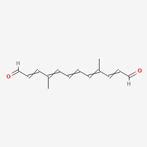 molecular formula C14H16O2 B12581755 4,9-Dimethyldodeca-2,4,6,8,10-pentaene-1,12-dial CAS No. 647376-79-2