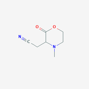 molecular formula C7H10N2O2 B125818 3-Morpholineacetonitrile, 4-methyl-2-oxo- CAS No. 159050-64-3