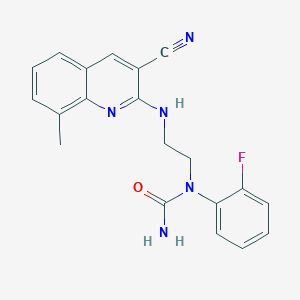 molecular formula C20H18FN5O B12581858 N-{2-[(3-Cyano-8-methylquinolin-2-yl)amino]ethyl}-N-(2-fluorophenyl)urea CAS No. 606105-06-0