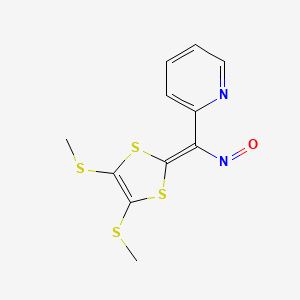 molecular formula C11H10N2OS4 B12581912 Pyridine, 2-[[4,5-bis(methylthio)-1,3-dithiol-2-ylidene]nitrosomethyl]- CAS No. 185426-64-6