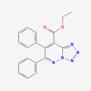 molecular formula C19H15N5O2 B12581926 Tetrazolo[1,5-b]pyridazine-8-carboxylic acid, 6,7-diphenyl-, ethyl ester CAS No. 646996-79-4
