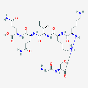 molecular formula C33H61N11O11 B12581962 Glycyl-L-seryl-L-lysyl-L-lysyl-L-isoleucyl-L-glutaminyl-L-glutamine CAS No. 608138-55-2