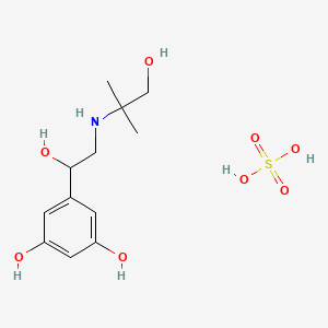 5-[1-Hydroxy-2-[(1-hydroxy-2-methylpropan-2-yl)amino]ethyl]benzene-1,3-diol;sulfuric acid