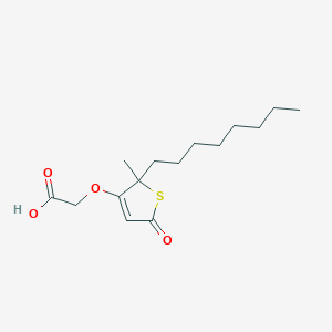 molecular formula C15H24O4S B12582065 Acetic acid, [(2,5-dihydro-2-methyl-2-octyl-5-oxo-3-thienyl)oxy]- CAS No. 646483-11-6