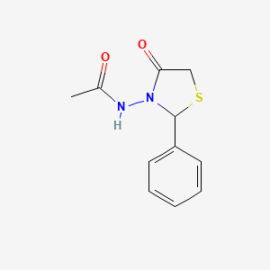 molecular formula C11H12N2O2S B12582088 N-(4-Oxo-2-phenyl-1,3-thiazolidin-3-yl)acetamide CAS No. 646534-27-2