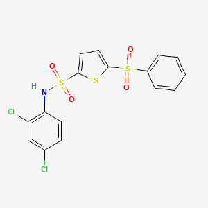 molecular formula C16H11Cl2NO4S3 B12582138 5-(Benzenesulfonyl)-N-(2,4-dichlorophenyl)thiophene-2-sulfonamide CAS No. 646040-61-1