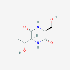 molecular formula C7H12N2O4 B12582191 2,5-Piperazinedione,3-[(1R)-1-hydroxyethyl]-6-(hydroxymethyl)-,(3S,6S)-(9CI) 