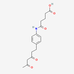 molecular formula C17H21NO5 B1258223 4-[4-(3,5-Dioxohexyl)phenylcarbamoyl]butyric acid CAS No. 192650-26-3