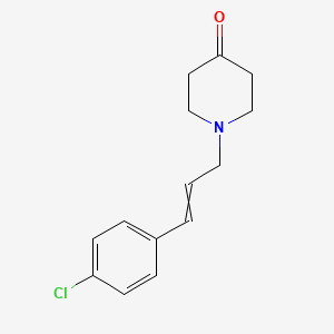 molecular formula C14H16ClNO B12582248 1-[3-(4-Chlorophenyl)prop-2-en-1-yl]piperidin-4-one CAS No. 637362-28-8