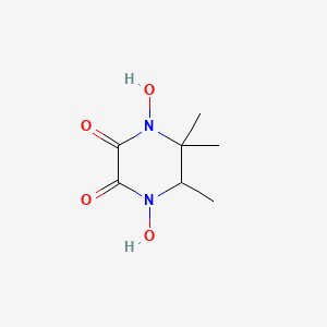 molecular formula C7H12N2O4 B12582289 1,4-Dihydroxy-5,5,6-trimethylpiperazine-2,3-dione 