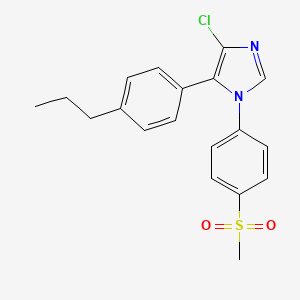molecular formula C19H19ClN2O2S B12582292 4-Chloro-1-(4-methylsulfonylphenyl)-5-(4-propylphenyl)imidazole CAS No. 578726-74-6