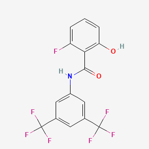 molecular formula C15H8F7NO2 B12582294 N-[3,5-Bis(trifluoromethyl)phenyl]-2-fluoro-6-hydroxybenzamide CAS No. 634184-92-2