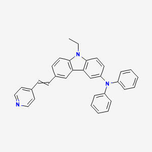 molecular formula C33H27N3 B12582297 9-Ethyl-N,N-diphenyl-6-[2-(pyridin-4-YL)ethenyl]-9H-carbazol-3-amine CAS No. 485322-34-7