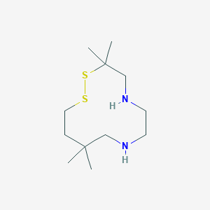 molecular formula C12H26N2S2 B12582302 3,3,10,10-Tetramethyl-1,2-dithia-5,8-diazacyclododecane CAS No. 632330-79-1