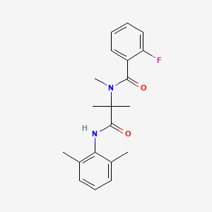 molecular formula C20H23FN2O2 B12582353 N-{1-[(2,6-dimethylphenyl)amino]-2-methyl-1-oxopropan-2-yl}-2-fluoro-N-methylbenzamide CAS No. 444146-52-5