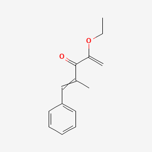 molecular formula C14H16O2 B12582431 4-Ethoxy-2-methyl-1-phenylpenta-1,4-dien-3-one CAS No. 647024-48-4