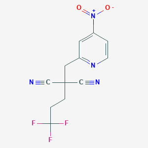 molecular formula C12H9F3N4O2 B12582462 [(4-Nitropyridin-2-yl)methyl](3,3,3-trifluoropropyl)propanedinitrile CAS No. 647839-79-0