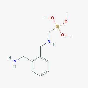 molecular formula C12H22N2O3Si B12582471 1-[2-(Aminomethyl)phenyl]-N-[(trimethoxysilyl)methyl]methanamine CAS No. 577712-83-5